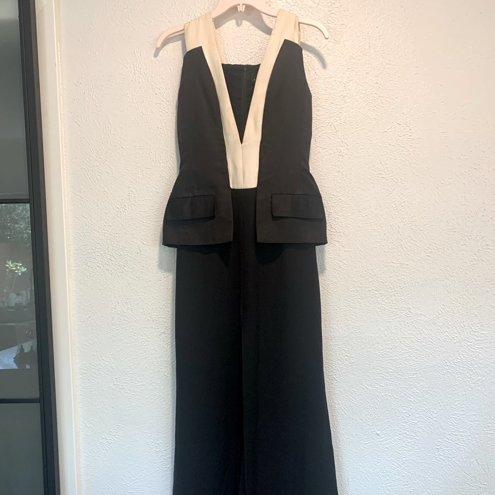J. MENDEL Black and White Tux Floor Length Gown Piano Dress Excellent Condition